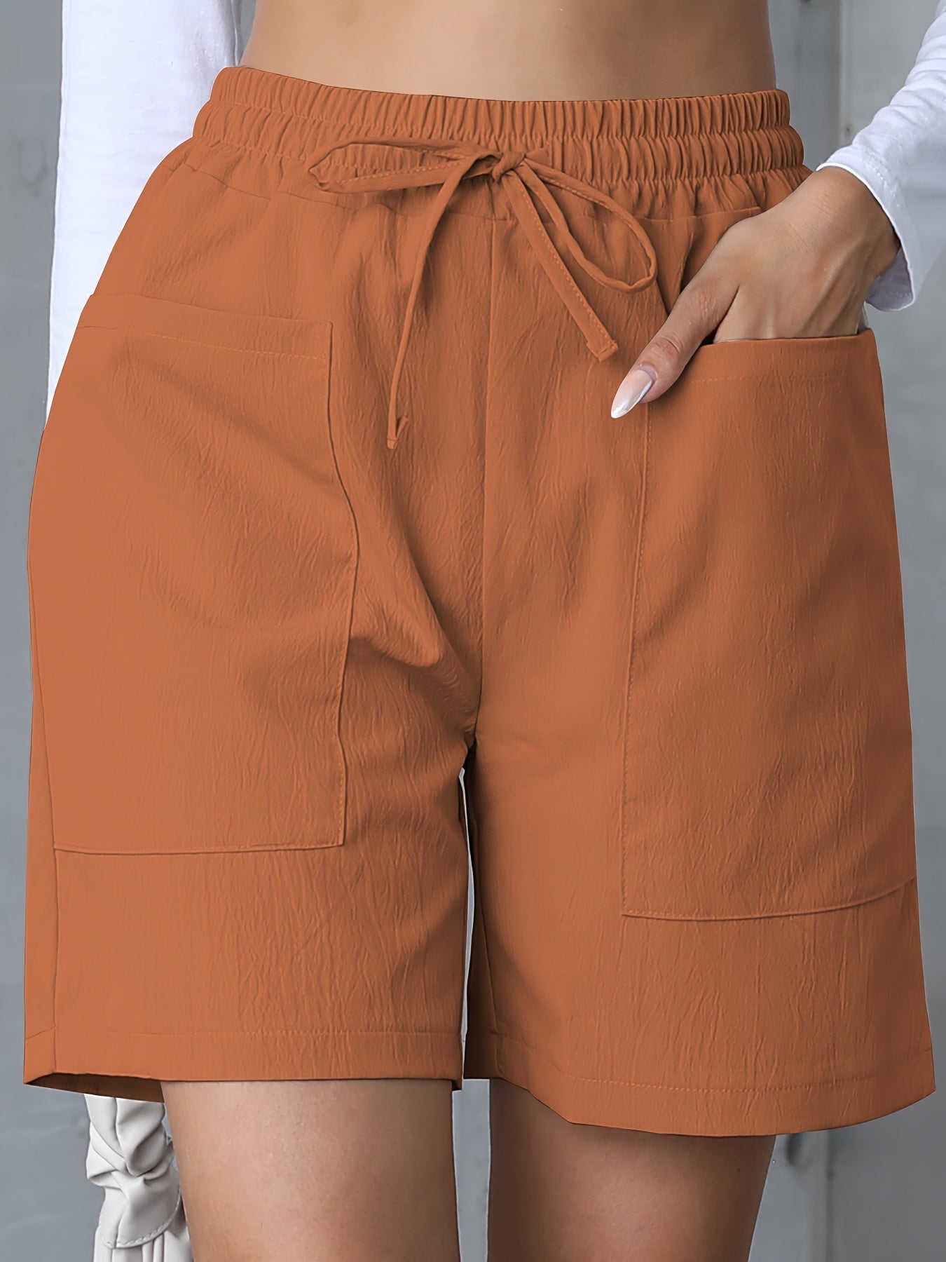 Bruine Trekkoord Shorts