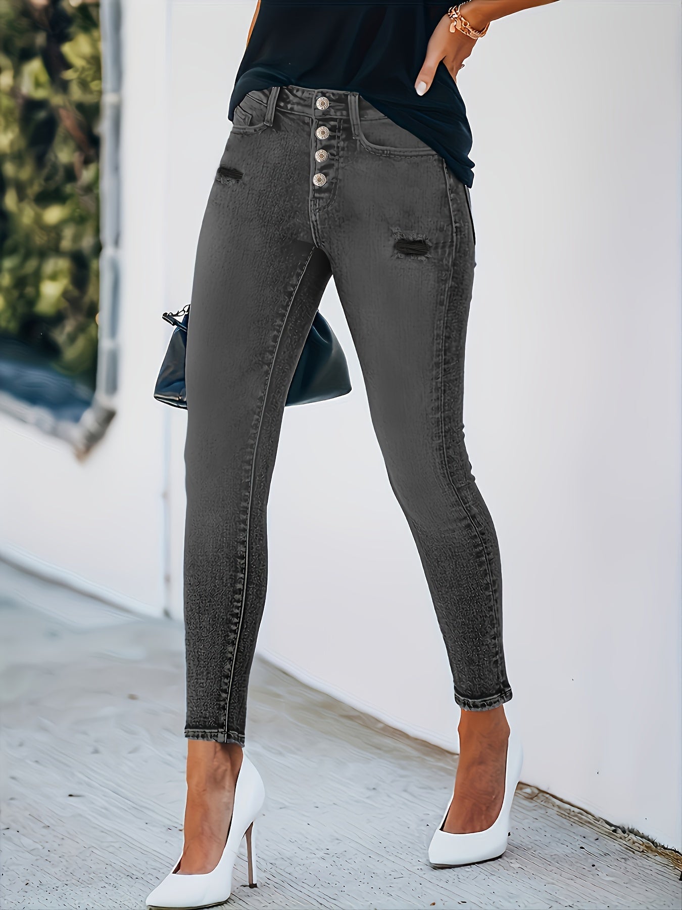 Liora Stretchy Gescheurde Skinny Jeans