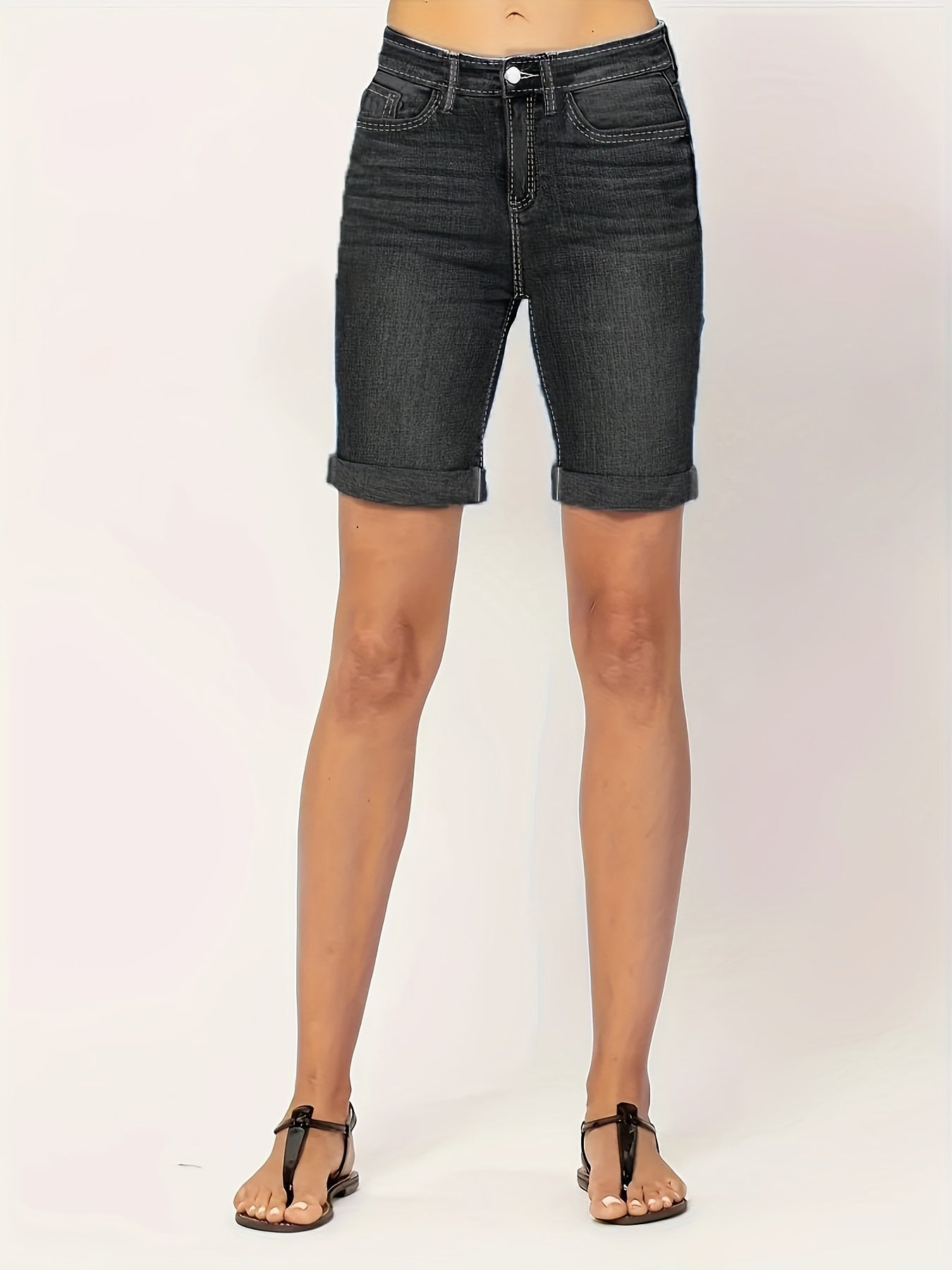 Blauwe Slim Fit Denim Shorts