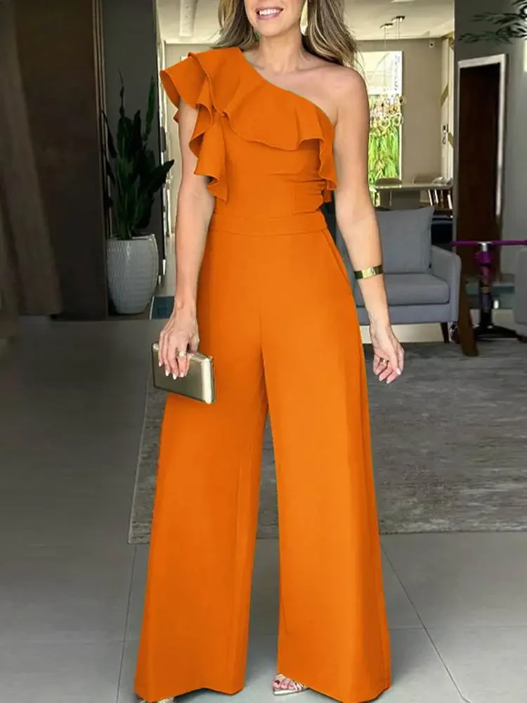 Elegante Jumpsuit met één Schouder