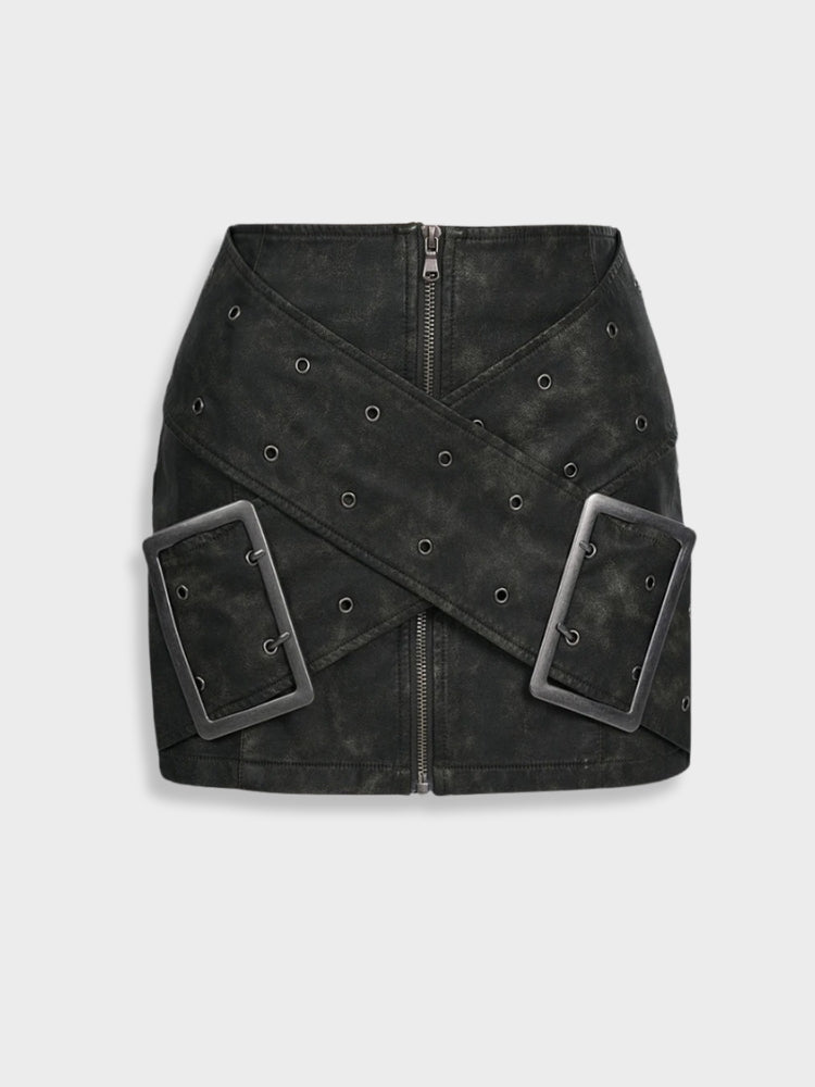 DriDa short met hoge taille en metalen gesp