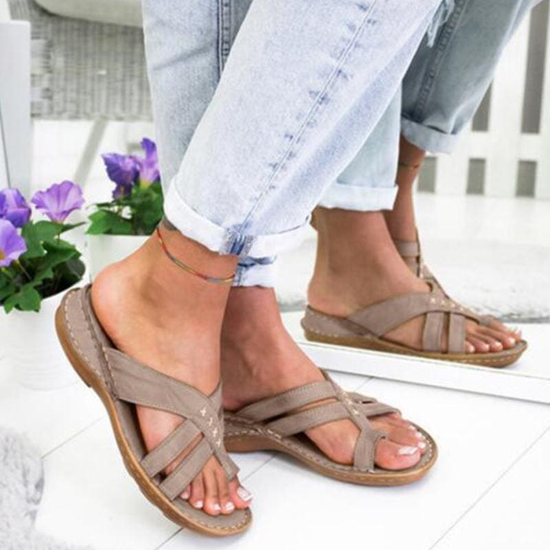 Saar Casual sandalen met hellende hak en teen