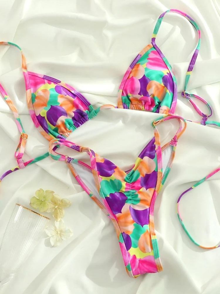 Colorful Print Bikini Set