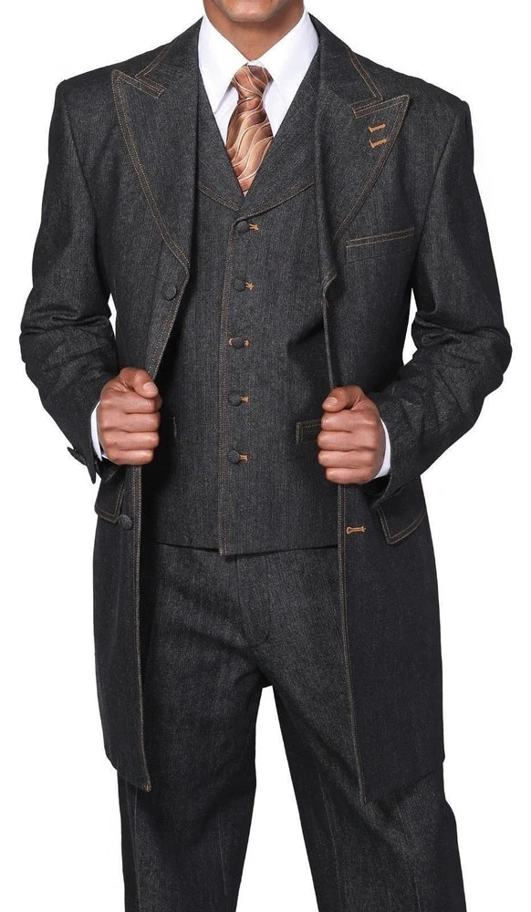 Denim Herenkostuum van 100% Katoen