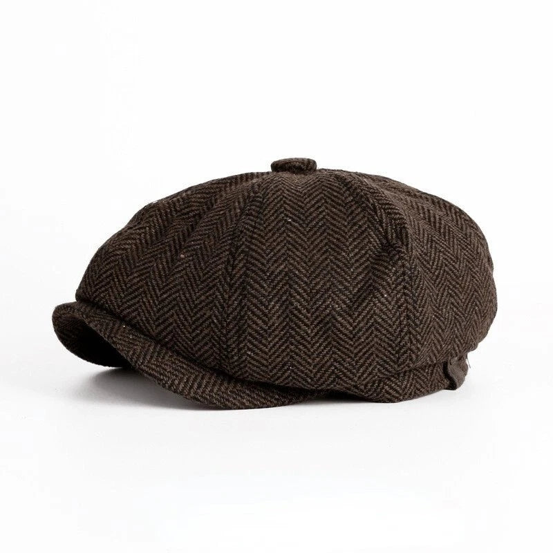 DriDa Klassieke 'Newsboy' Stijl Pet met Pop-Knop Piek