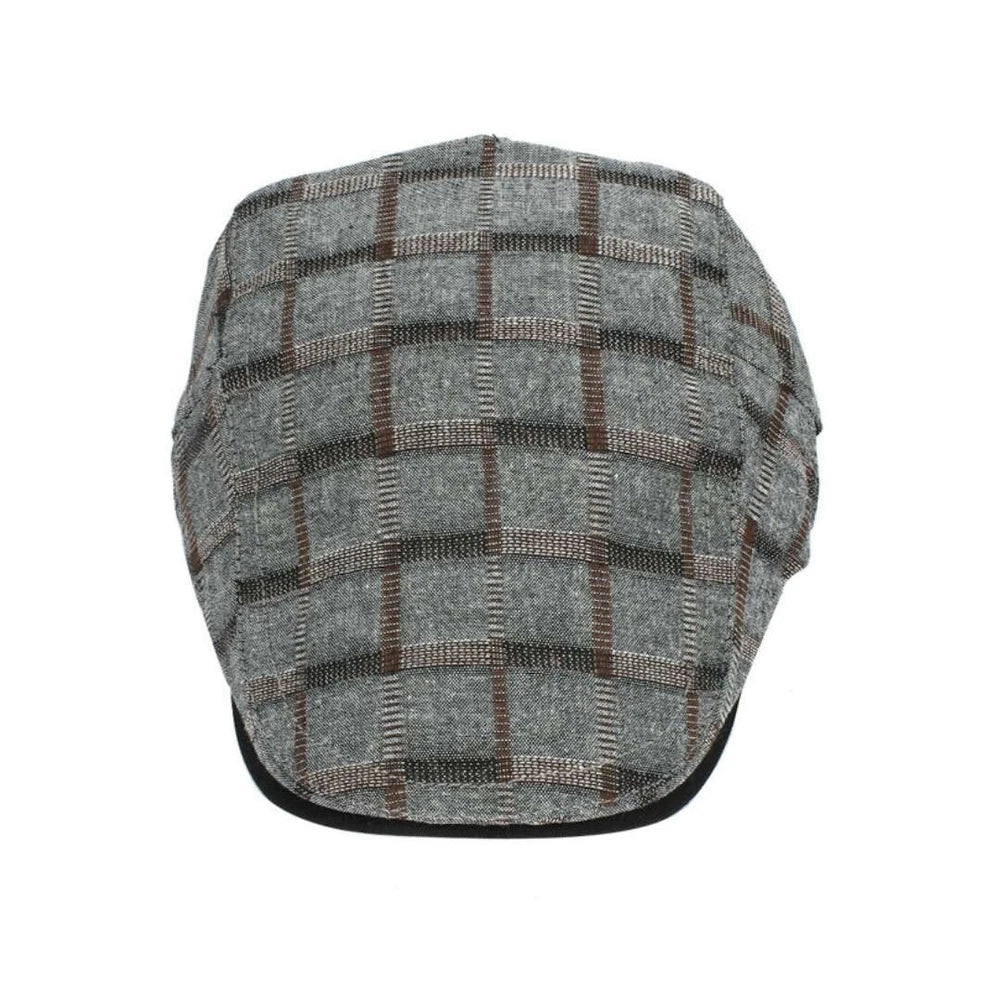 DriDa Grijze Plaid Ivy Flat Cap voor Mannen