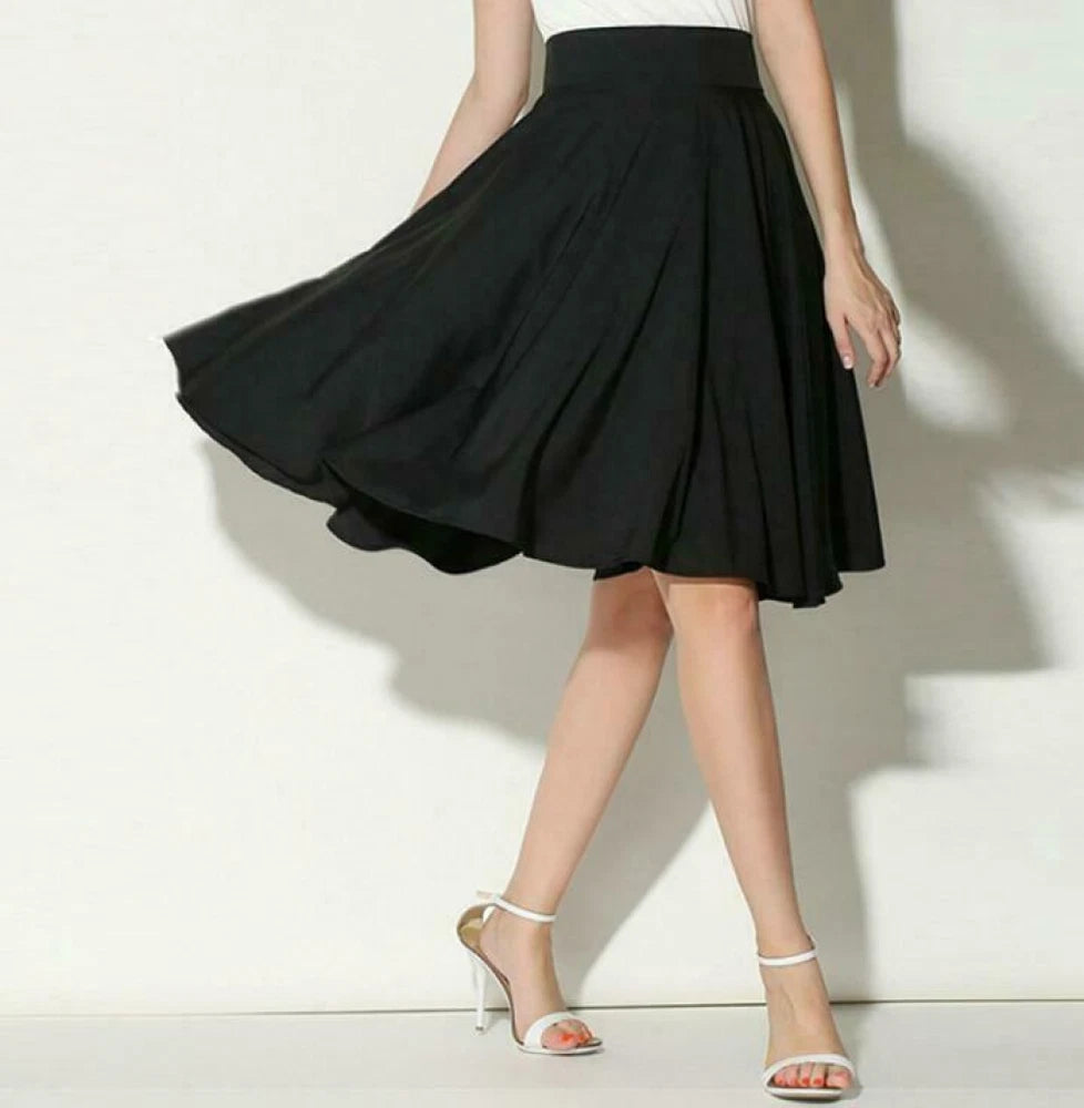 Stretch Skater Rok voor Dames – Midi Knielengte van DriDa