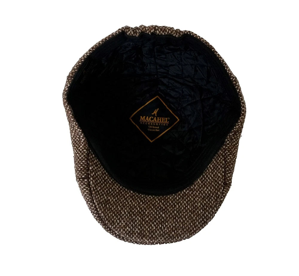 DriDa Heren Vintage Wollen Gatsby Pet met Visgraatmotief