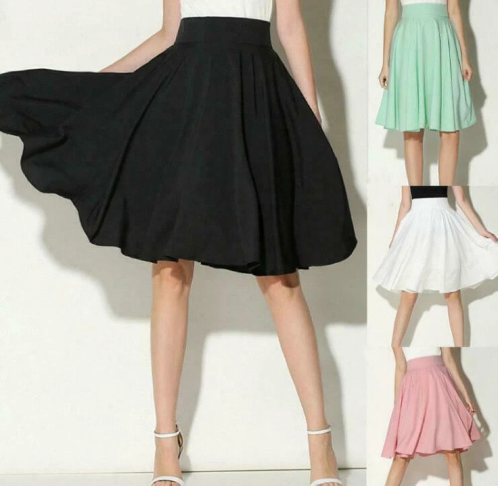 Stretch Skater Rok voor Dames – Midi Knielengte van DriDa