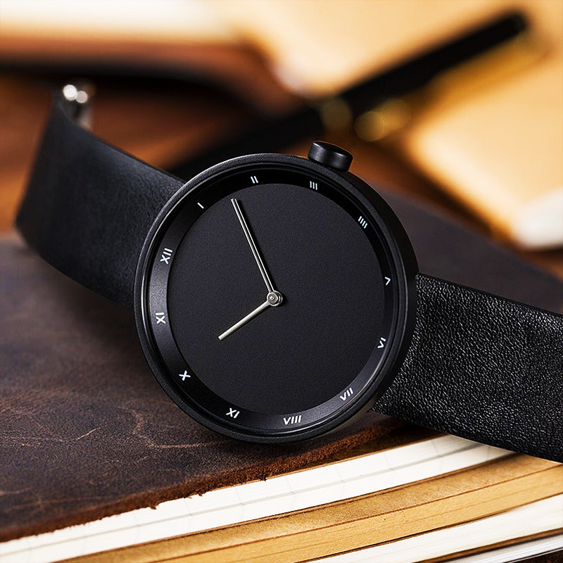 Kwarts Minimalistisch Leren Horloge Voor Mannen