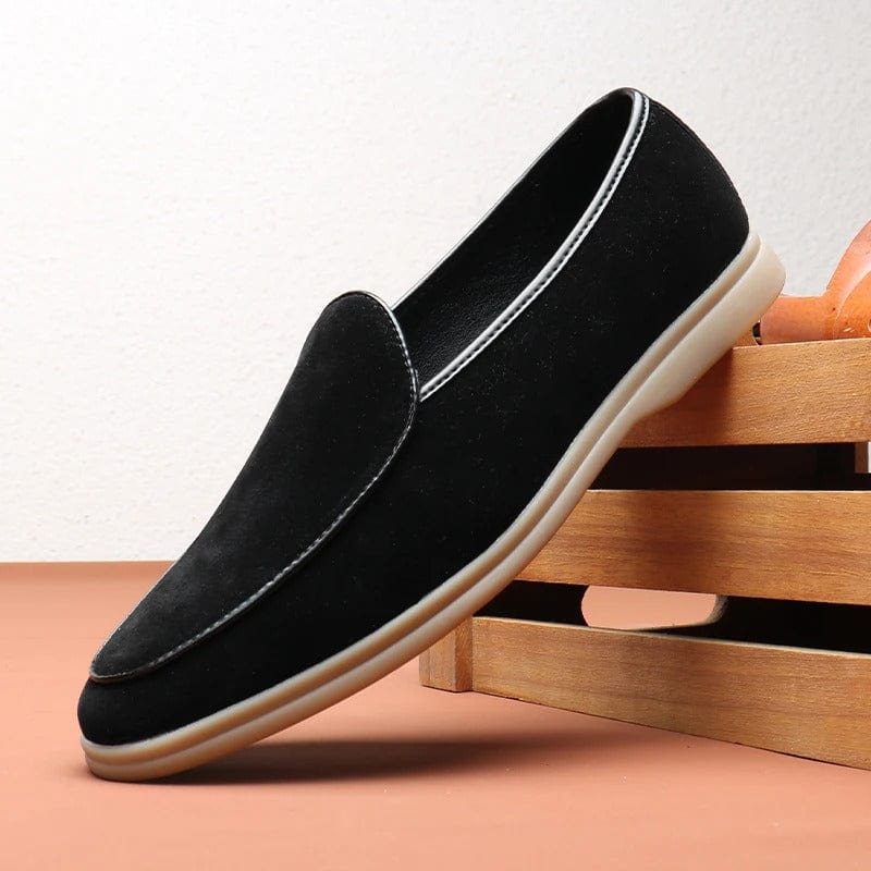 DriDa suède platte loafers